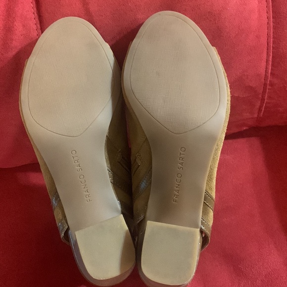 Franco Sarto Tan Suede Greenwich Open Toe Booties Size 9 - Picture 8 of 11